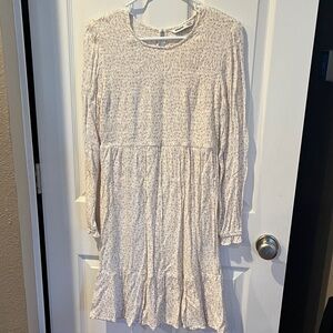 Sonoma Cream Long Sleeve Maternity Dress